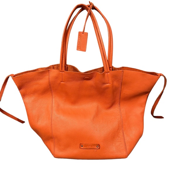 Linea Pelle soft genuine leather coral shoulder bag/tote - Picture 1 of 8
